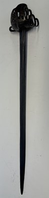 Lot 42 - A RARE ENGLISH OR LOWLAND SCOTTISH BASKET-HILTED BACKSWORD, LATE 16TH/EARLY 17TH CENTURY