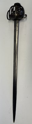 Lot 42 - A RARE ENGLISH OR LOWLAND SCOTTISH BASKET-HILTED BACKSWORD, LATE 16TH/EARLY 17TH CENTURY