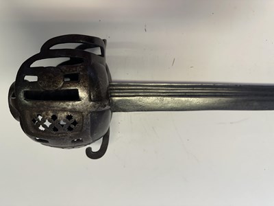 Lot 42 - A RARE ENGLISH OR LOWLAND SCOTTISH BASKET-HILTED BACKSWORD, LATE 16TH/EARLY 17TH CENTURY