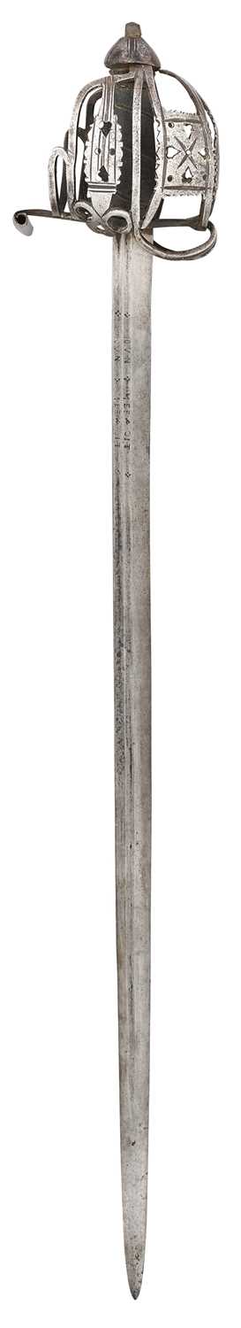 Lot 45 - A SCOTTISH BASKET-HILTED BACKSWORD, SECOND QUARTER OF THE 18TH CENTURY