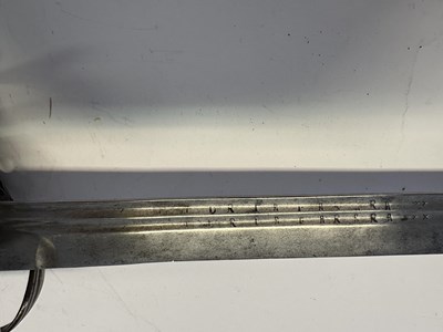 Lot 44 - A SCOTTISH BACKSWORD WITH BASKET GUARD OF GLASGOW TYPE, CIRCA 1720