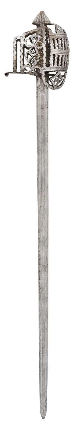 Lot 41 - A FINE SCOTTISH BASKET-HILTED BACKSWORD, THE HILT BY WALTER ALLAN OF STERLING