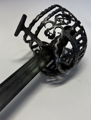 Lot 41 - A FINE SCOTTISH BASKET-HILTED BACKSWORD, THE HILT BY WALTER ALLAN OF STERLING