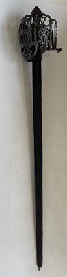 Lot 41 - A FINE SCOTTISH BASKET-HILTED BACKSWORD, THE HILT BY WALTER ALLAN OF STERLING