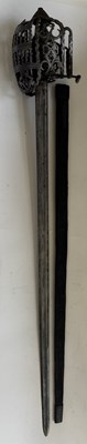 Lot 41 - A FINE SCOTTISH BASKET-HILTED BACKSWORD, THE HILT BY WALTER ALLAN OF STERLING