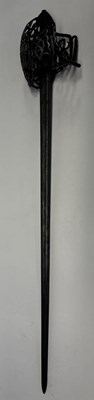 Lot 41 - A FINE SCOTTISH BASKET-HILTED BACKSWORD, THE HILT BY WALTER ALLAN OF STERLING
