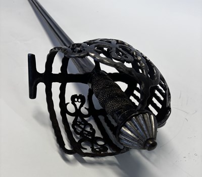 Lot 41 - A FINE SCOTTISH BASKET-HILTED BACKSWORD, THE HILT BY WALTER ALLAN OF STERLING