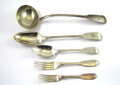 Lot 171 - A PART SET VICTORIAN TABLE SILVER