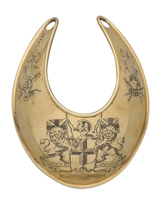 Lot 569 - AN HONOURABLE EAST INDIA COMPANY OFFICER'S SILVER-GILT GORGET, JOHN REILY, LONDON, 1802