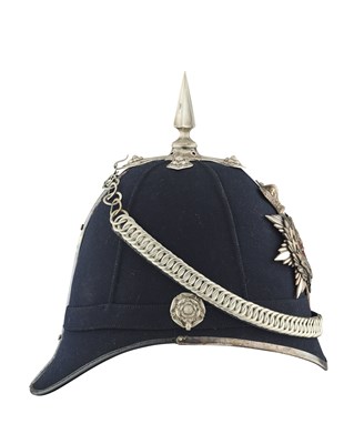 Lot 567 - A VICTORIAN 1881 PATTERN BLUE CLOTH OFFICER’S HELMET OF THE 6TH VOLUNTEER BATTALION