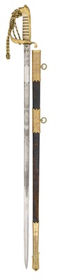 Lot 541 - AN 1827 PATTERN OFFICER’S SWORD OF THE ROYAL NAVAL DIVISION RETAILED BY BURBERRYS, HAYMARKET, S.W