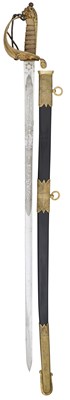 Lot 544 - AN 1827 PATTERN NAVAL OFFICER’S SWORD RETAILED BY BATSON, LONDON, NO. 1300, 20TH CENTURY