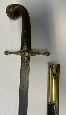 Lot 22 - A TURKISH JEWELLED AND SILVER-GILT MOUNTED SHAMSHIR, REIGN OF ABDULAZIZ