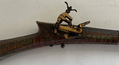 Lot 38 - AN OTTOMAN 28 BORE MIQUELET-LOCK RIFLE (SHISHANA), TURKEY, LATE 18TH CENTURY