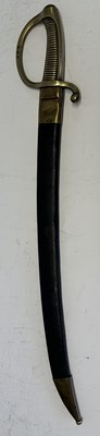 Lot 535 - A FRENCH NAPOLEONIC INFANTRY SABRE (BRIQUET), AND A FRENCH NAVAL SABRE (BRIQUET)
