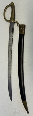 Lot 535 - A FRENCH NAPOLEONIC INFANTRY SABRE (BRIQUET), AND A FRENCH NAVAL SABRE (BRIQUET)