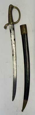 Lot 535 - A FRENCH NAPOLEONIC INFANTRY SABRE (BRIQUET), AND A FRENCH NAVAL SABRE (BRIQUET)