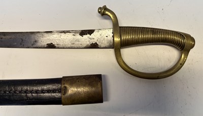 Lot 535 - A FRENCH NAPOLEONIC INFANTRY SABRE (BRIQUET), AND A FRENCH NAVAL SABRE (BRIQUET)