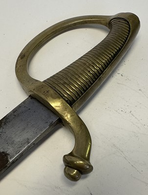Lot 535 - A FRENCH NAPOLEONIC INFANTRY SABRE (BRIQUET), AND A FRENCH NAVAL SABRE (BRIQUET)