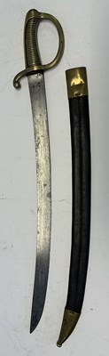 Lot 535 - A FRENCH NAPOLEONIC INFANTRY SABRE (BRIQUET), AND A FRENCH NAVAL SABRE (BRIQUET)