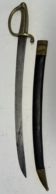 Lot 535 - A FRENCH NAPOLEONIC INFANTRY SABRE (BRIQUET), AND A FRENCH NAVAL SABRE (BRIQUET)