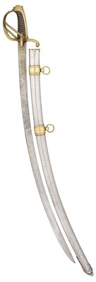 Lot 536 - A FRENCH NAPOLEONIC LIGHT CAVALRY SABRE, REIGN OF NAPOLEON (1804-1814)