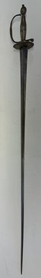 Lot 52 - AN ENGLISH SILVER-GILT HILTED SMALL-SWORD, INDISTINCT SILVER MARKS, LATE 18TH CENTURY