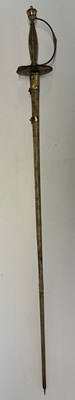 Lot 49 - AN ENGLISH SMALL-SWORD WITH SILVER-GILT HILT, INDISTINCT LONDON HALLMARKS