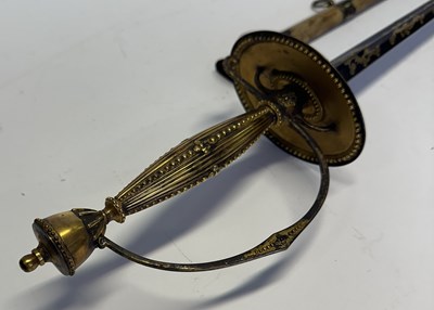Lot 49 - AN ENGLISH SMALL-SWORD WITH SILVER-GILT HILT, INDISTINCT LONDON HALLMARKS