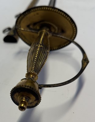 Lot 49 - AN ENGLISH SMALL-SWORD WITH SILVER-GILT HILT, INDISTINCT LONDON HALLMARKS