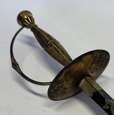 Lot 49 - AN ENGLISH SMALL-SWORD WITH SILVER-GILT HILT, INDISTINCT LONDON HALLMARKS