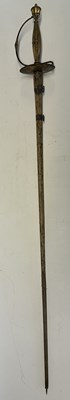Lot 49 - AN ENGLISH SMALL-SWORD WITH SILVER-GILT HILT, INDISTINCT LONDON HALLMARKS