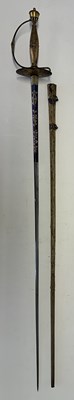 Lot 49 - AN ENGLISH SMALL-SWORD WITH SILVER-GILT HILT, INDISTINCT LONDON HALLMARKS