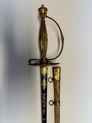 Lot 49 - AN ENGLISH SMALL-SWORD WITH SILVER-GILT HILT, INDISTINCT LONDON HALLMARKS