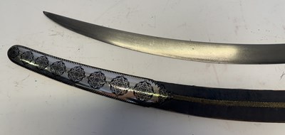 Lot 73 - A RARE INDO-PERSIAN SILVER-MOUNTED SHAMSHIR, LATE 18TH CENTURY