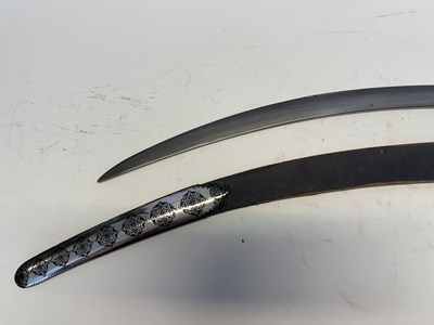 Lot 73 - A RARE INDO-PERSIAN SILVER-MOUNTED SHAMSHIR, LATE 18TH CENTURY