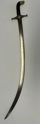 Lot 77 - AN INDO-PERSIAN SHAMSHIR, LATE 18TH/EARLY 19TH CENTURY, AND A NORTH AFRICAN JAMBIYA