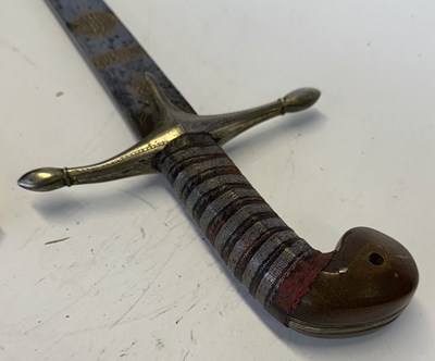 Lot 74 - A TURKISH KILIJ WITH GOLD BLADE INSCRIPTIONS, PROBABLY REIGN OF SELIM III (1789-1807)
