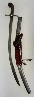 Lot 74 - A TURKISH KILIJ WITH GOLD BLADE INSCRIPTIONS, PROBABLY REIGN OF SELIM III (1789-1807)