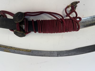 Lot 74 - A TURKISH KILIJ WITH GOLD BLADE INSCRIPTIONS, PROBABLY REIGN OF SELIM III (1789-1807)