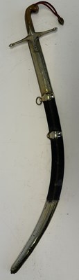 Lot 75 - A TURKISH SHAMSHIR WITH SILVER-GILT MOUNTS, TURKISH SILVER AND TUGHRA MARKS