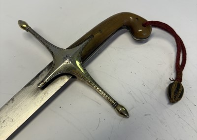 Lot 75 - A TURKISH SHAMSHIR WITH SILVER-GILT MOUNTS, TURKISH SILVER AND TUGHRA MARKS