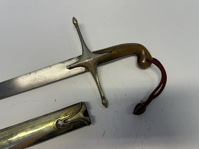 Lot 75 - A TURKISH SHAMSHIR WITH SILVER-GILT MOUNTS, TURKISH SILVER AND TUGHRA MARKS
