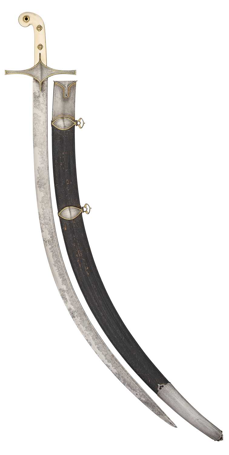Lot 78 - AN INDIAN SHAMSHIR FOR A BRITISH OFFICER, EARLY 19TH CENTURY