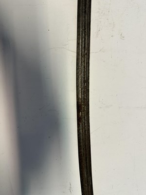 Lot 92 - AN ENGLISH SILVER-MOUNTED HUNTING HANGER, INDISTINCT SILVER HALLMARKS AND MAKER’S MARK, CIRCA 1770