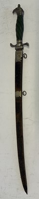 Lot 93 - AN ENGLISH SILVER-MOUNTED HUNTING HANGER, CIRCA 1770
