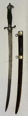 Lot 93 - AN ENGLISH SILVER-MOUNTED HUNTING HANGER, CIRCA 1770
