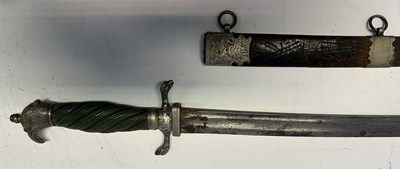 Lot 93 - AN ENGLISH SILVER-MOUNTED HUNTING HANGER, CIRCA 1770