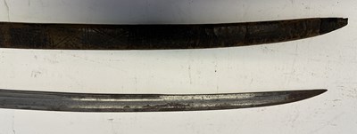 Lot 93 - AN ENGLISH SILVER-MOUNTED HUNTING HANGER, CIRCA 1770