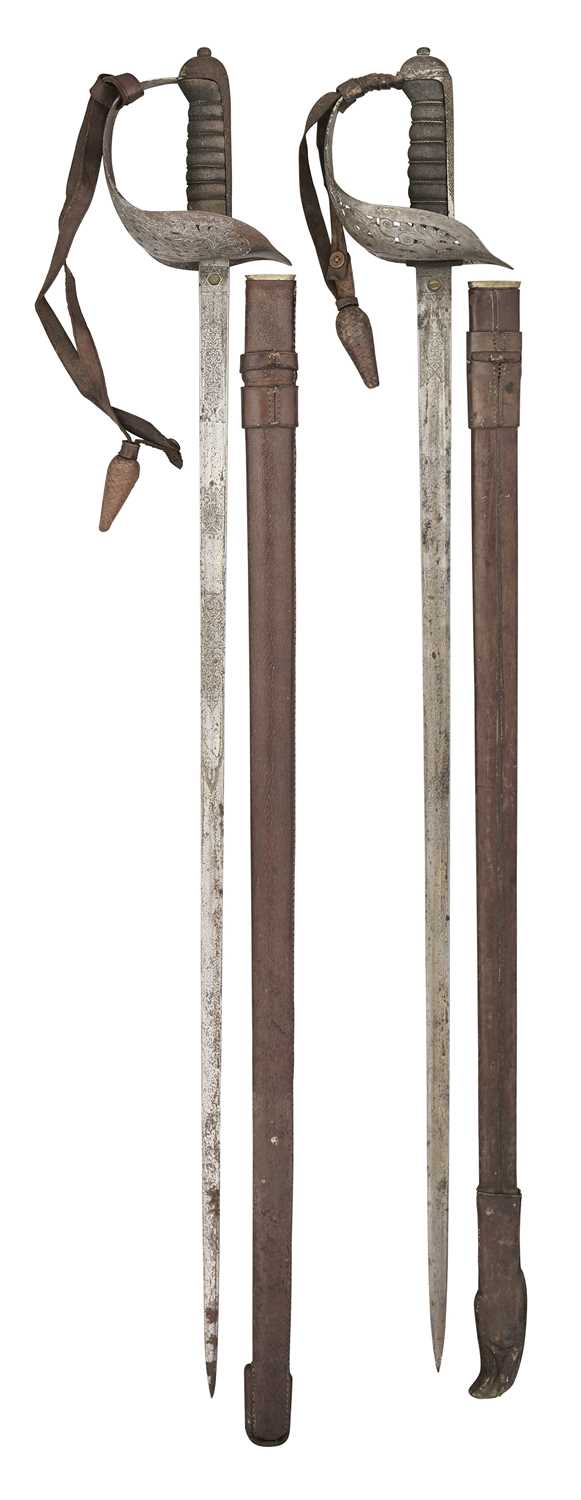 Lot 89 - TWO 1897 PATTERN CAVALRY OFFICER’S SWORDS, THE FIRST REIGN OF EDWARD VII (1901-1910)